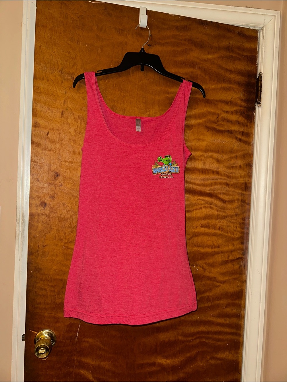 Red girls/juniors/womens tank with whiskey Joe’s Florida logo